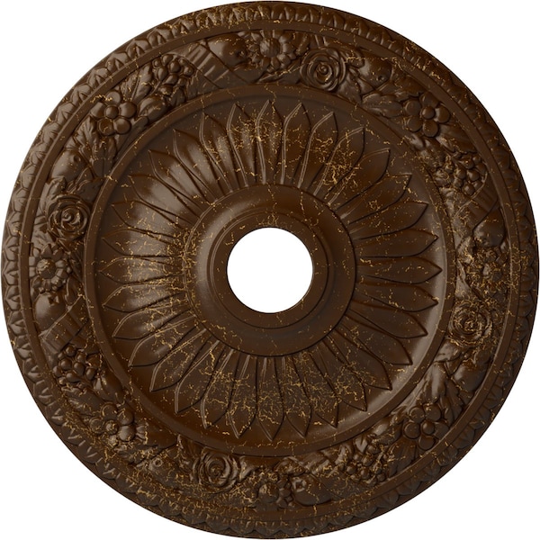 Ekena Millwork Bellona Ceiling Medallion (Canopies up to 3 5/8"), 23 5/8"OD x 3 5/8"ID x 1 1/8"P, Root Beer Crackle CM23BERBC - main